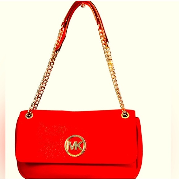Michael Kors Handbags - Michael Kors Chili Red Fulton
Small Shoulder Flap Bag new